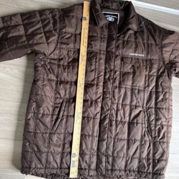 State Property Jacket Mens 4XL Brown Quilted Puffer 90's Rap Hip Hop Y2K Zip Up - Picture 11 of 12